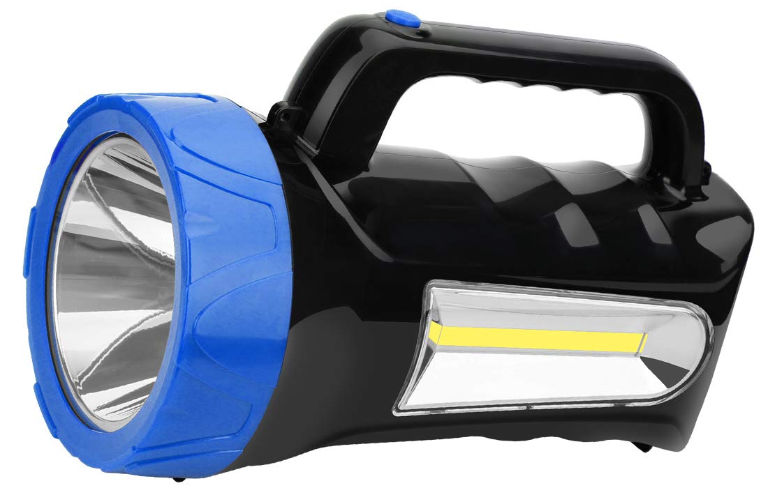 Pick Ur Needs Rechargeable Long Range Search Torch Light 50w Laser +14SMD Side Emergency Waterproof Bright LED Torch Light (Modern Blue)