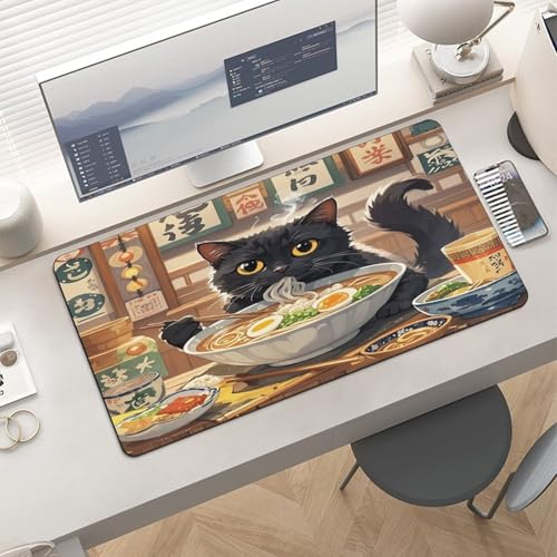 Interesting Black Cat Mouse Pad grande antideslizante 60x30 cm miniatura 6