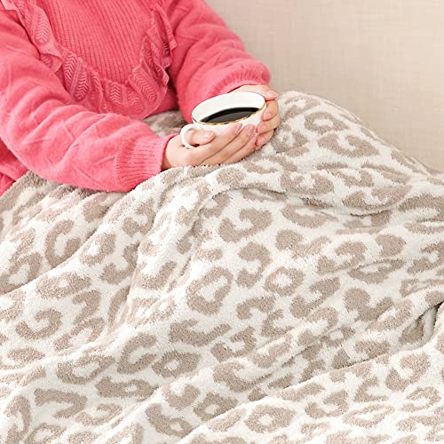 Otostar Ultra Soft Plush Leopard Throw Blanket Warm And Cozy Knitted Polyester Blanket Luxury Reversible Cheetah Blanket For Couch Bed Sofa Travel, 60X80 Inches (Khaki) #TOP5