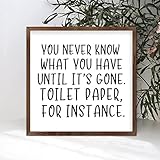 Rustic Chic Style 7x7in Wood Framed Sign with Life Positive Quote You Never Know What You Have Until It's Gone Bible Quotes Apricot Frame Wooden Plaque for Dining Room Farmhouse Cottage Wall Decor