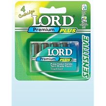 LORD PREMIUM SENSITIVE Twin Blade Refills 4s With Lubricating Strip - 2 Cards of 4 Refills