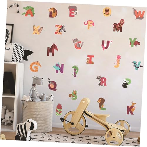 Decoración de pared con adhesivos de letras y animales miniatura 7