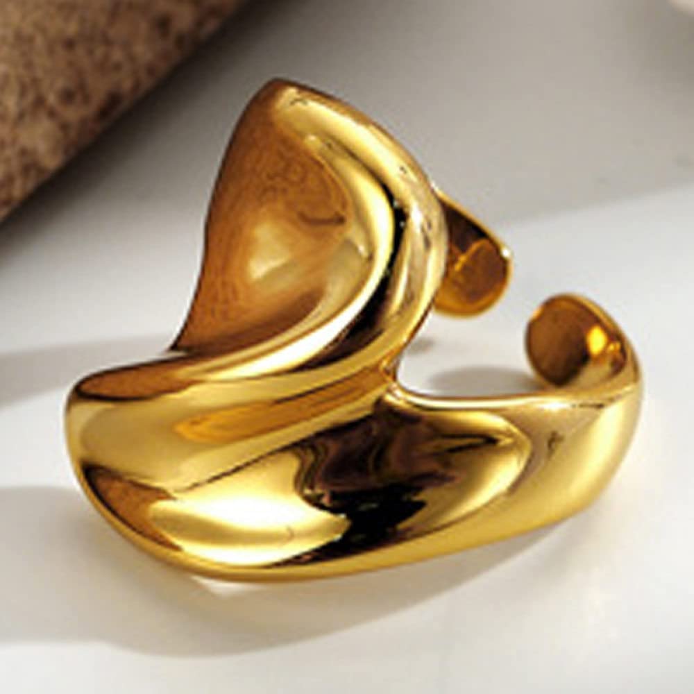 HGJH Anelli d'Argento,Anelli Regolabili per Donna Distorto Lucido Argento Sterling 925 Anello Solido Anello Locomotiva Anelli Eternity FEDI Nuziali Placcate Oro Anelli Promessi per Ragazze Signore