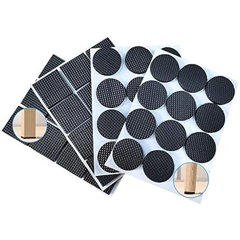 Furniture Feet Pads 48 Pcs, Non Slip Rubber Furniture Pads, Wood Floor Protector Pads for Furniture Feet, Self Adhesive Pads for Table Chair Leg Protectors Ideal Bed Sofa Legs Anti-Slip Pad Cover