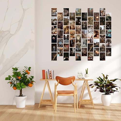 Image of Craft Qila Dark Academia Pack of 54 Aesthetic Wall Collage Kit, Girl Room Decor, Dorm Decor, Photo Collage Kit, Wall Collage