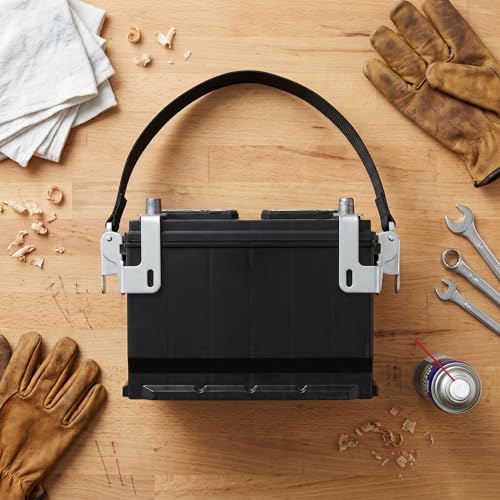 Image of Dweekiy Car Battery Carrier, Black Metal Side Lift Strap for Battery Handling