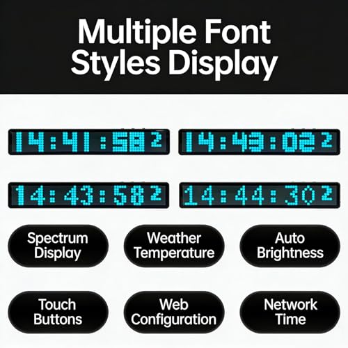 Reloj digital LED con visualización de fecha y espectro musical para estancias 5