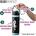 Dude Perfect Water Bottle with Rare Charms | Stainless Steel Double Wall Vacuum Insulation | Leak Proof Flex Straw Lid | NOGGZ for Carry Strap | Sports Grip Reusable Travel Cap for Kids | 24 oz Black