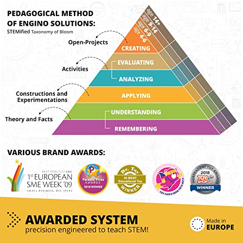 Engino- Stem Toys, Mechanics: Wheels, Axles & Inclined Planes, Construction Toys For Kids 9+, Fun Educational Toys, Gifts For Boys & Girls (14 Model Options) #TOP6