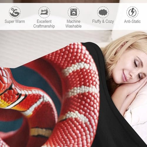 Couverture en serpent 3D microfibre plaid chaud lit adulte - 4