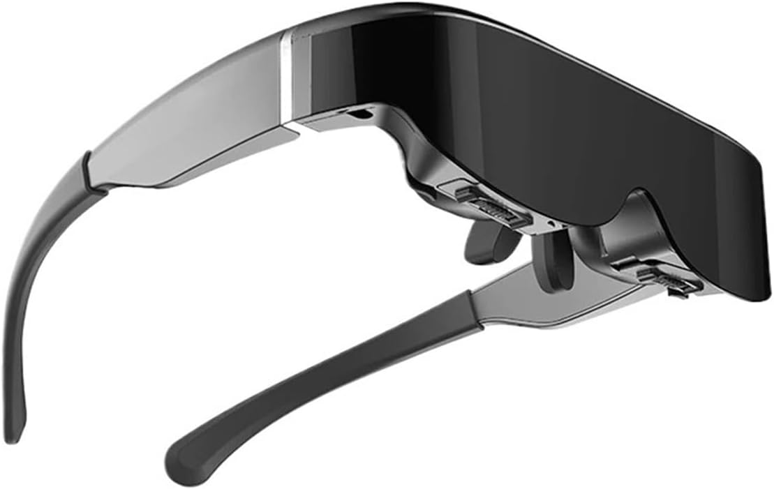 Compatible for Android WiFi Smart Video Glasses 3D Virtual Video Glasses Cinematic Visual Watching Movies 2D 3D Play Game Eyewear Smart Glasses(64GB Version)