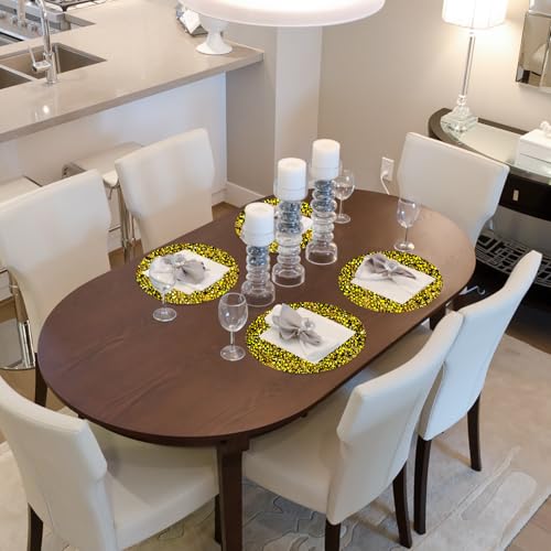 Set de table or résistant chaleur anti-tache grand format 40cm pour dîner - 6
