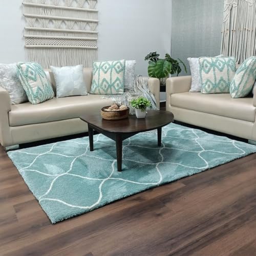 Image of Shaggy Rugs and Carpet and Mats for Hall and Drawing Room 7x7 Round M-4