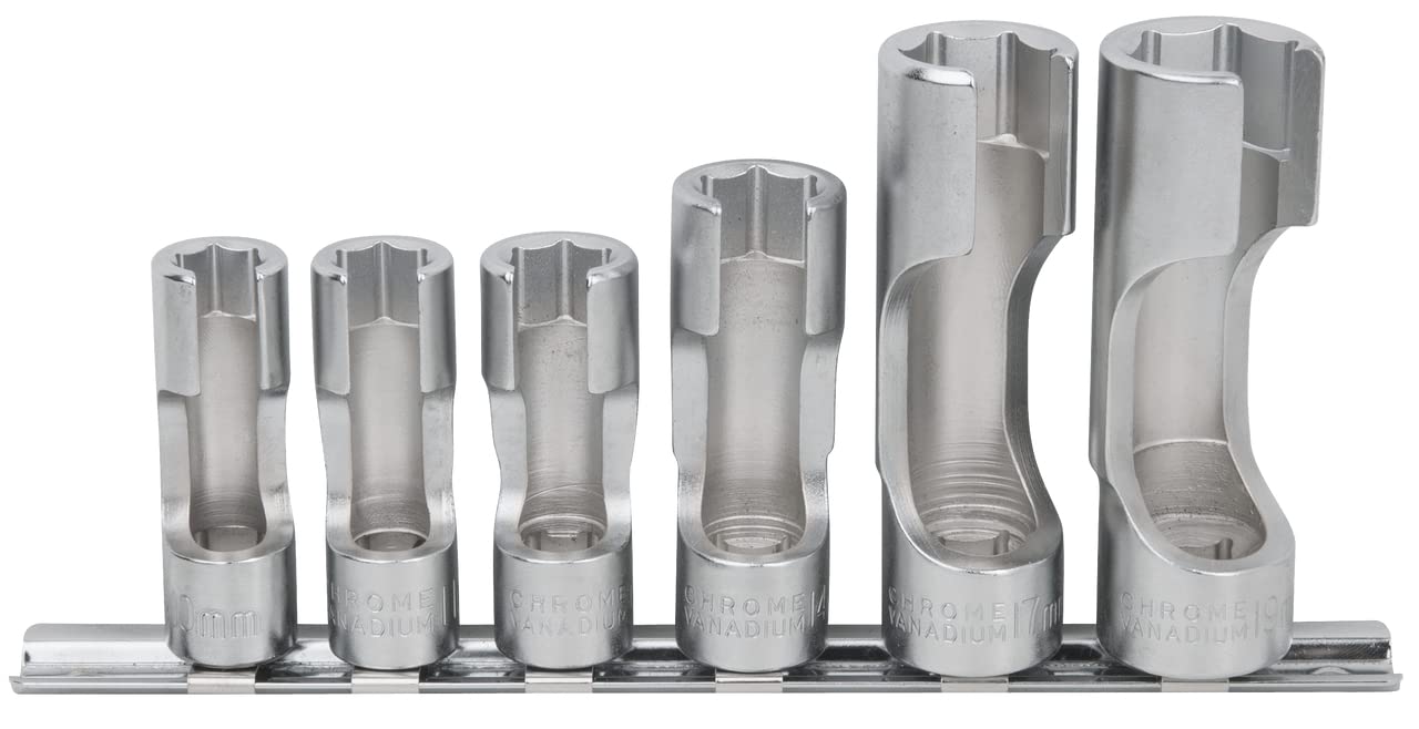 KS Tools 150.3805 - Coffret de douilles spéciales - Profil spécifique à 6 pans - Montage par le haut ou par le coté des thermostats, etc - En Chrome Vanadium - 6 pièces