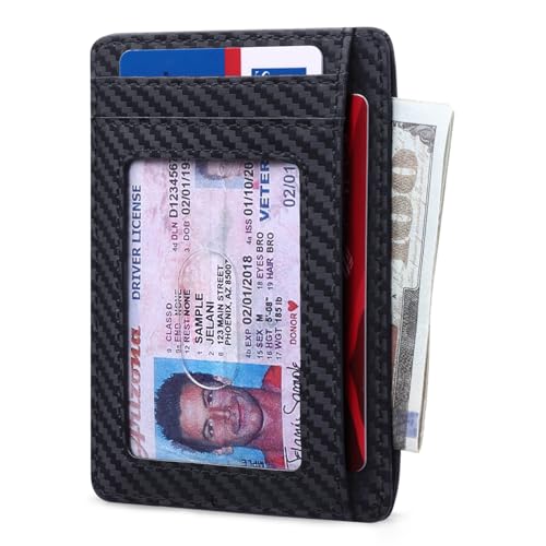 Image of RUNBOX Slim Minimalist Front Pocket RFID Blocking Leather Wallets for Men and Women Card Holder Wallets Gifts for men
