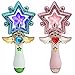 ArtCreativity Light Up Magic Star Wand, Set of 2, Cute Princess Wands with Flashing LED Effect & Magical Sounds, Batteries Included, Pretend Play Prop, Best Birthday Gift, Party Favor for Kids