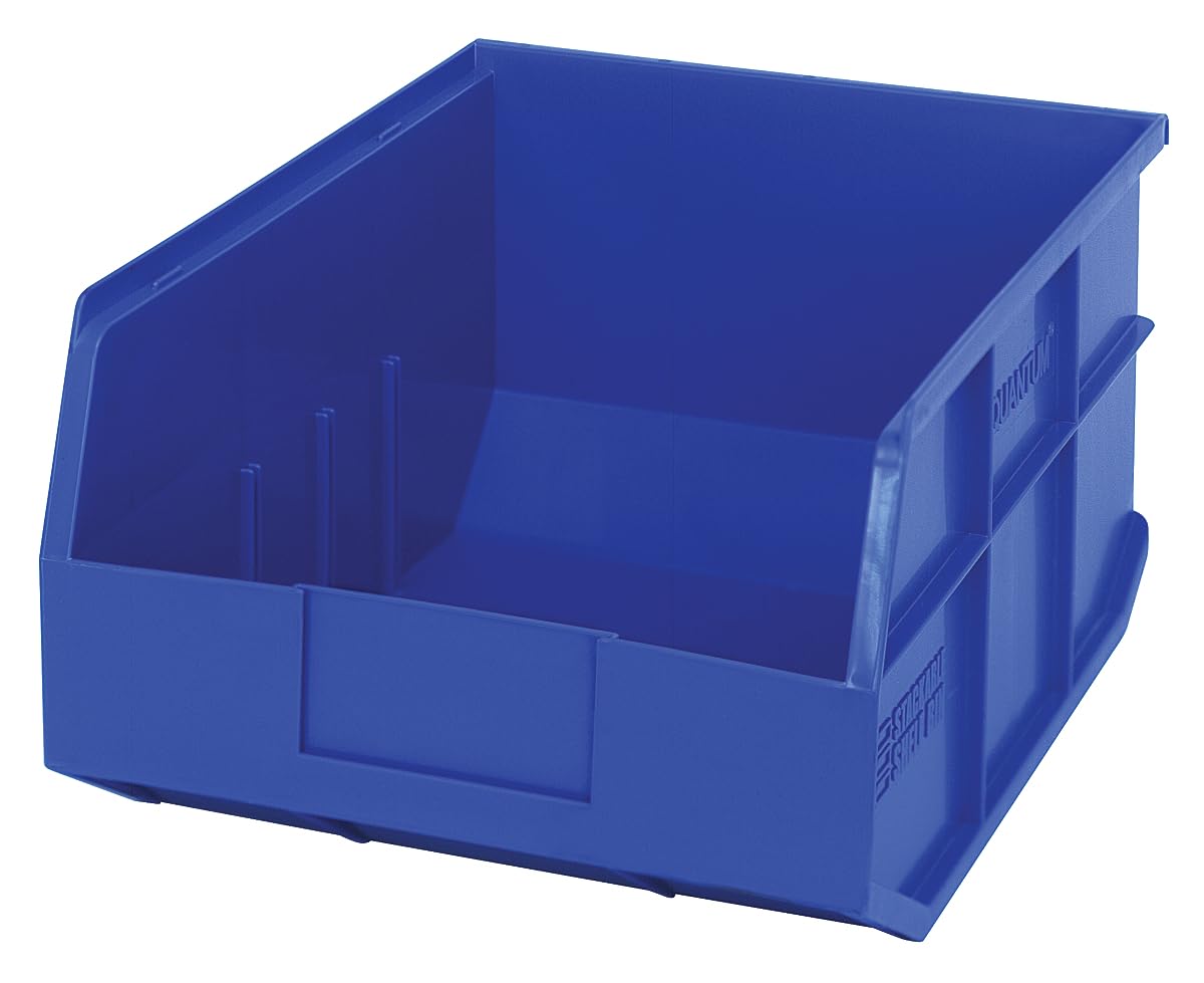 FSE 373-SSB445BLCS Shelf Bin, Stackable, 14"L x 11"W x 7"H, Polypropylene, Blue, autoclavable up to 250°F, Made in USA