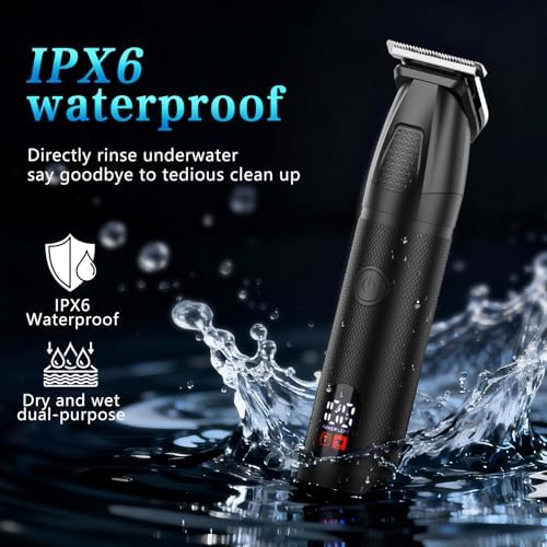 Beard Trimmer for Men 6 in 1 Cordless Waterproof — shown in a real home setting for scale