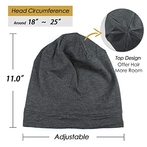 Image of Satin Lined Sleep Slouchy Cap Curly Girl Slap Headwear Gifts For Frizzy Hair Women