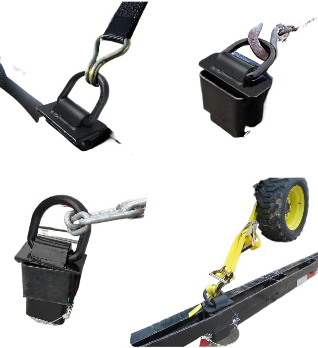 Durable Pile Bag D-Shaped Ring, Fixator with Anti-Loss Rope, Suitable for Flatbed Trucks and Trailers(6 Pack)