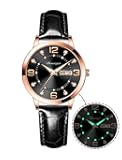 Leather Women Watches Ladies Dress Analog Quartz Date Classic Luminous Leather Strap 3ATM Waterproof Female Wrist Watch