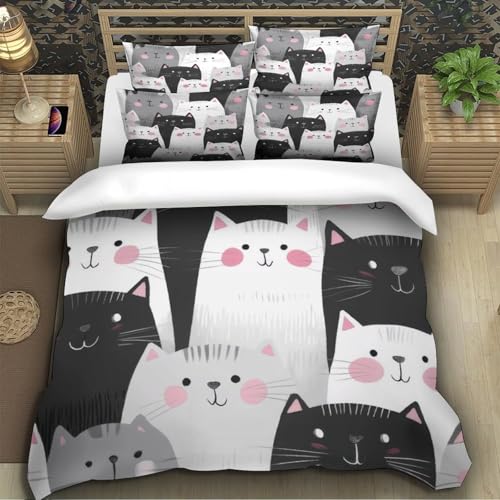 Parure de lit microfibre 220x240 cm housse de couette 3D confortable - 5