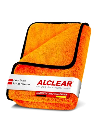 ALCLEAR 9520 XXL Chiffon Auto - Tissu en Microfibre 90x60 cm, Absorbant & sans Peluches, pour Peinture, Verre, Plastique, Jantes. Chiffon pour Voiture, Moto,...