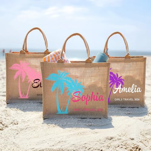 Bolso tote grande personalizado con palma para mujer miniatura 4