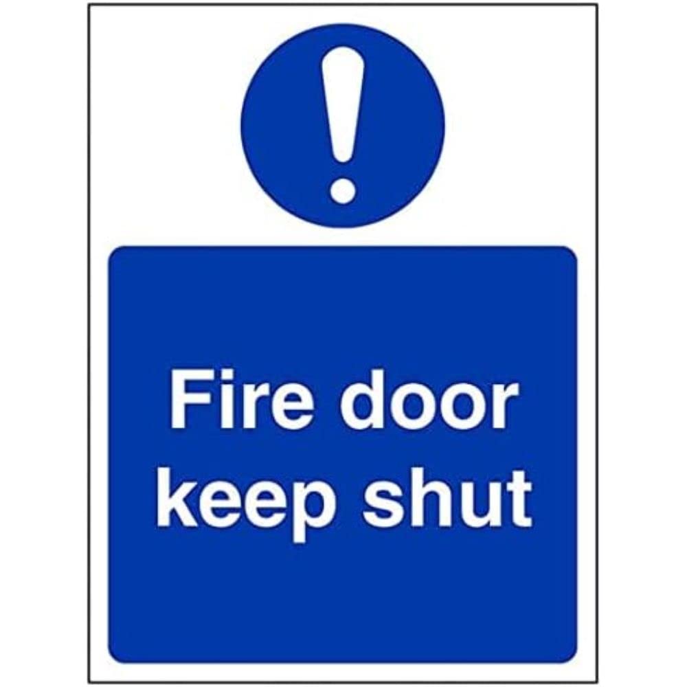 V Safety Fire Door and Mandatory- Fire Door Keep Shut - 100 x 150 mm Safety Sign