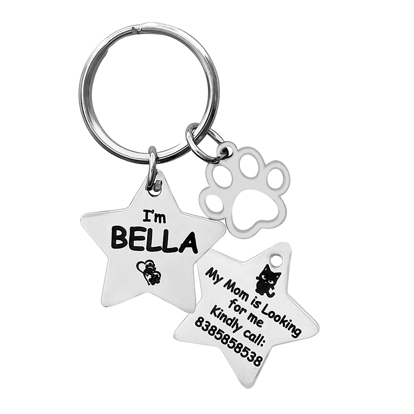 Jypr Customized Products Pet ID Tag Personalize Black Engraved on Stainless Steel Name Collar Tag for Your Loving Pet Dog, Cat, Puppy, Horse (Star (Small), 30x30 mm) (B099WYRC7G) Amazon Price History, Amazon Price Tracker