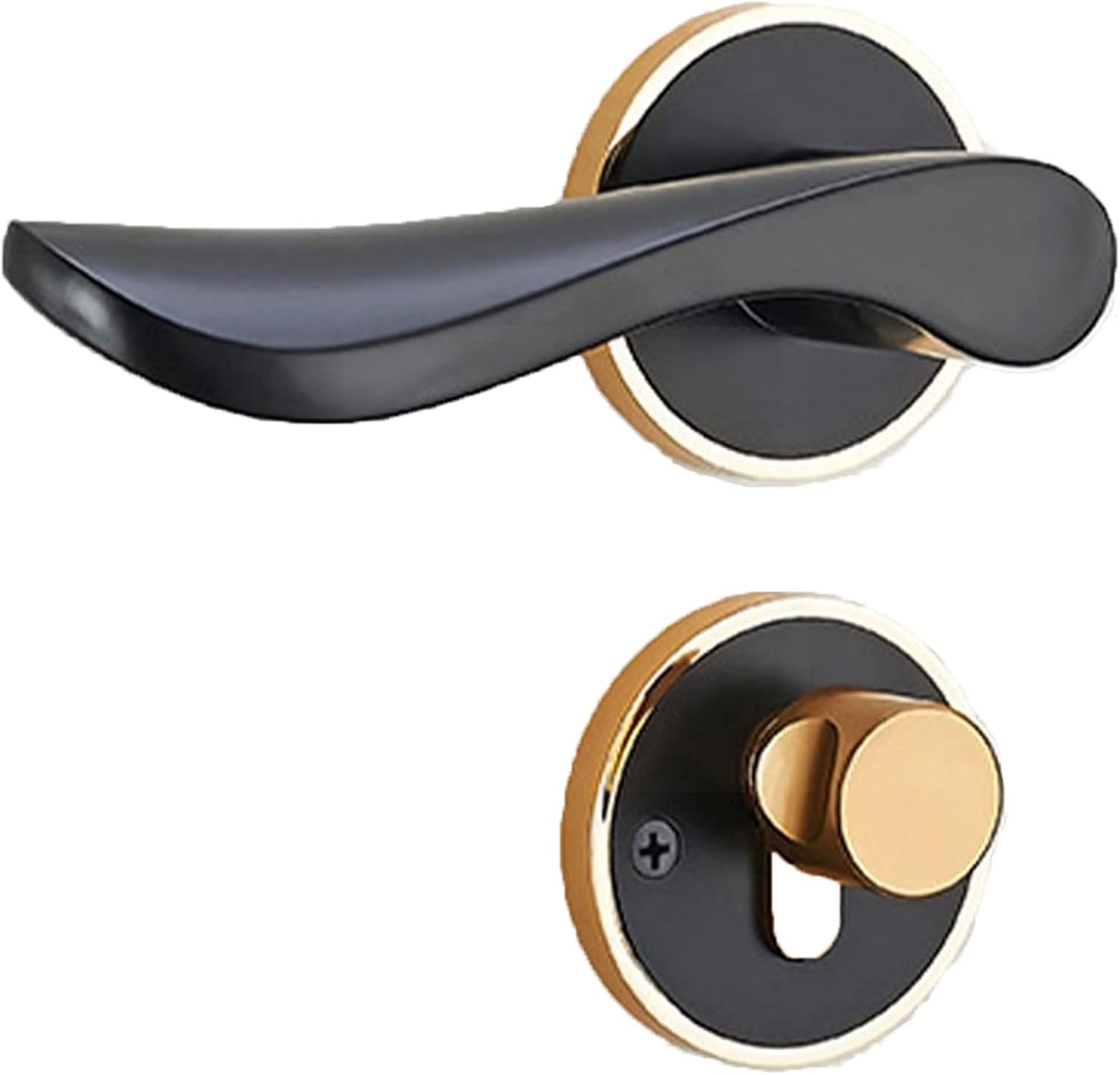 INLIMA Door Handle Mute Door Handles for Interior Doors Universal Bathroom Bedroom Door Lock Core Set Door Pull Handle Home Furniture Hardware (Color : B)