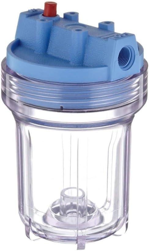 IPW Industries Inc.-158216-5" x 2.5" Filter Housing 1/2" NPT w/PR - Blue Cap/Clear Sump