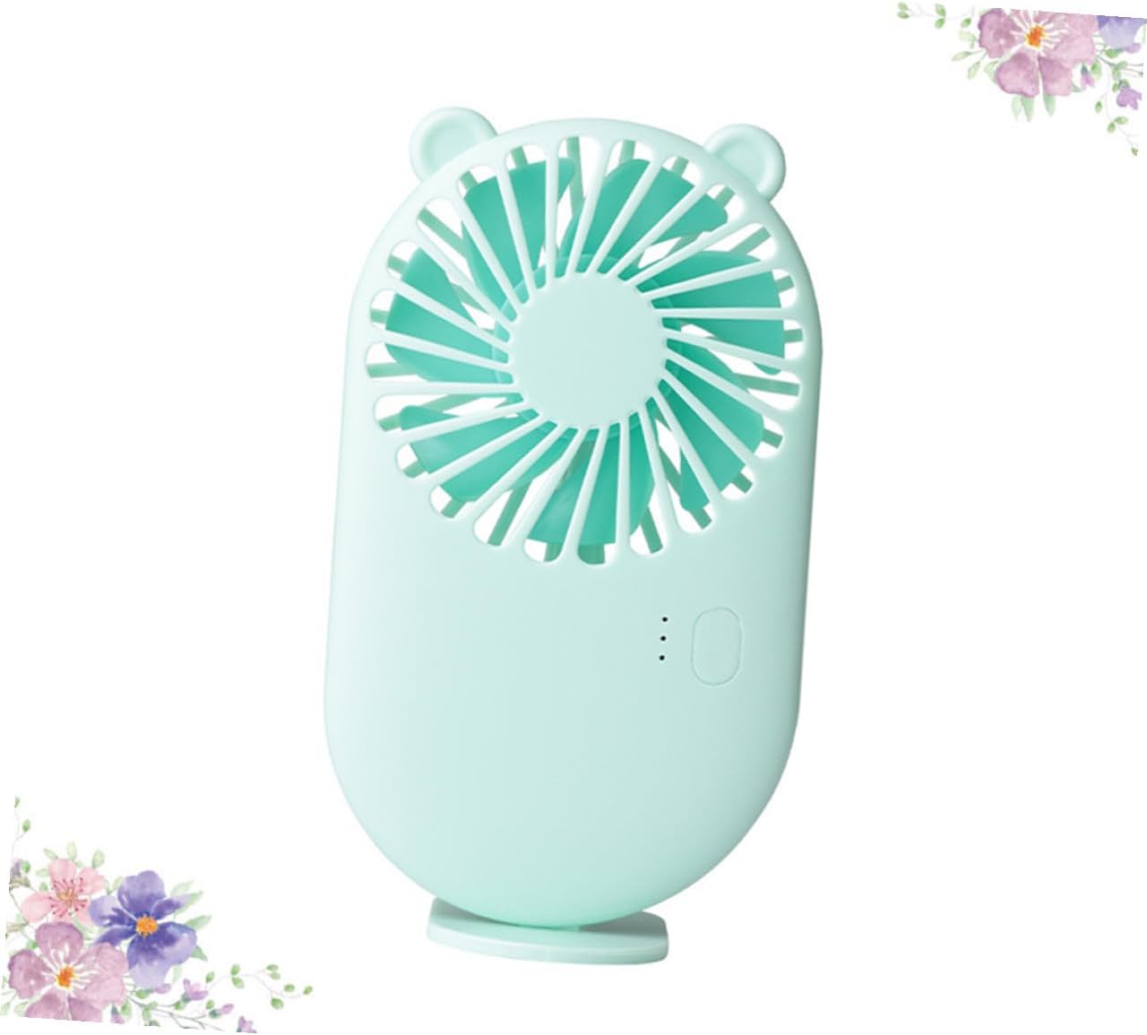 Portable USB Mini Silent Fan for Office and Home Desk, Rechargeable Green Mute Cooling Fan with Handheld and Portable Design