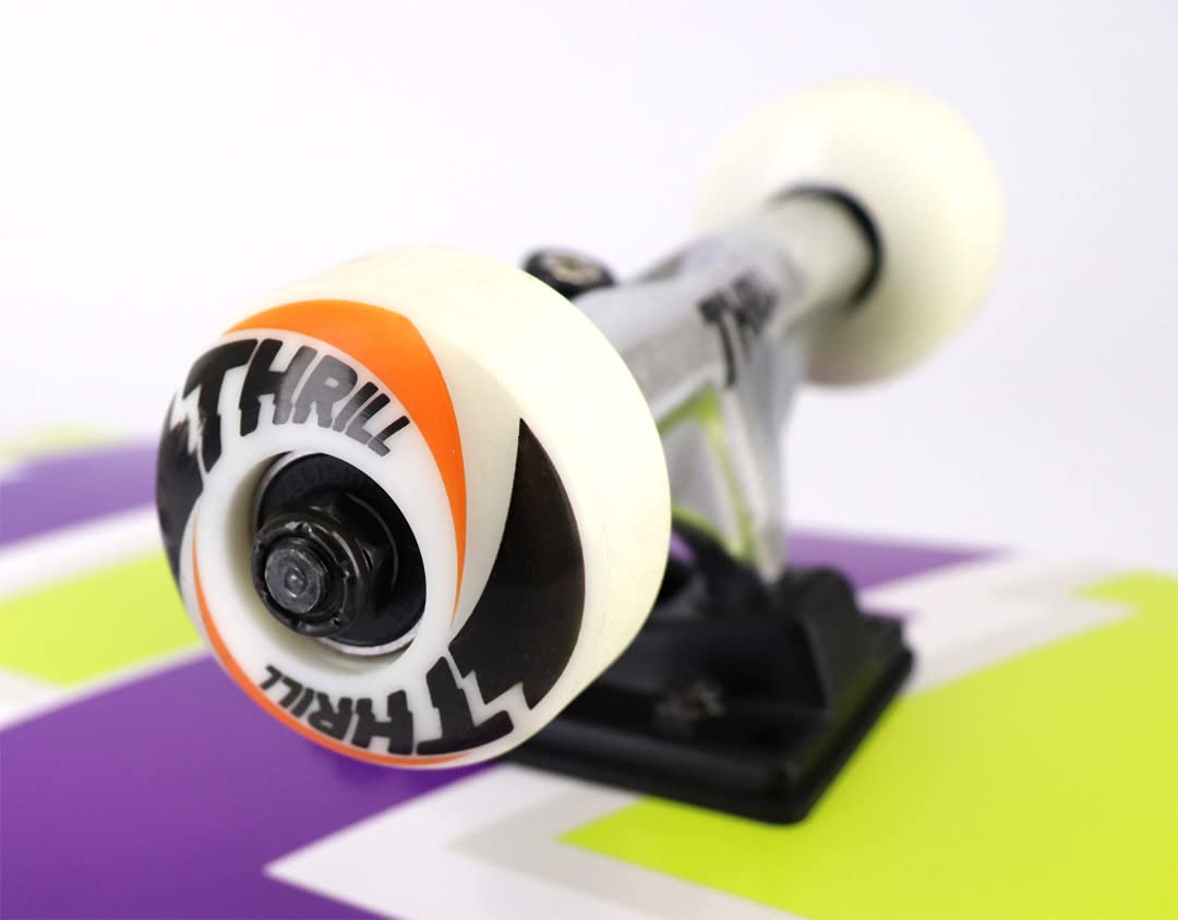 Thrill Skateboard Complete – Planche complète pour débutants et confirmés, 7 couches de bois d'érable, avec axes Grindmaster et roues en uréthane, roulements à billes ABEC 5