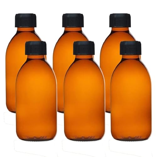 ComptoirDesBoites 6 x flacons vides en verre ambré avec bouchon - Contenance 125 mL - FL26125