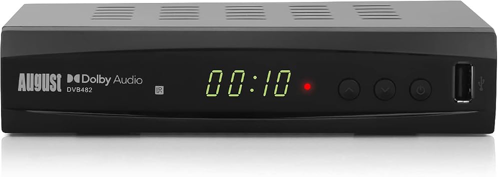 August DVB482 Freeview HD Recorder – Set-Top Receiver Boxes, HDMI 1080p – Watch & Record Two Channels – EPG, TimeShift, USB Recording, Multimedia Player – Not Compatible With Satellite