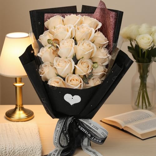 ソープフラワー 花束 枯れない花 フラワーギフト 造花 石鹸花 バラ 18本 母の日 人気 誕生日プレゼント 手提げ付き 人気 誕生日 結婚記念日 開店祝い 敬老の日 ボックス 送別会 父の日 卒業式 記念日 昇進 退職祝い 感謝 お祝い 転居 結婚祝い 贈り物 お見舞い クリスマス 新年プレゼント