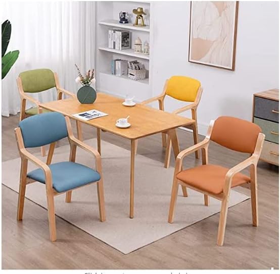 Miniatura 3 de CLATINA Sillas de comedor, sillas de comedor modernas de mediados de siglo, sillas de cocina tapizadas de tela con brazos y patas de madera maciza