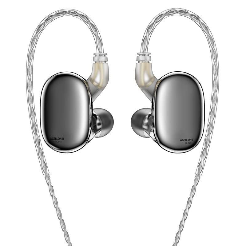 keephifiEarphone BLON BL-max in-Ear Monitor 6mm Lightweight Diaphragm and 10mm Carbon Diaphragm Headphones for HiFi Music Headsets with 2 Pin Removable Cable (no mic, Gun)