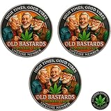 “Old Bastards Cannabis Club” Commemorative Coin, Funny Old Bastards Cannabis Club Lifetime Member Challenge Coin, Double-Sided Collectible Coin, Gift for Friends (3PCS)