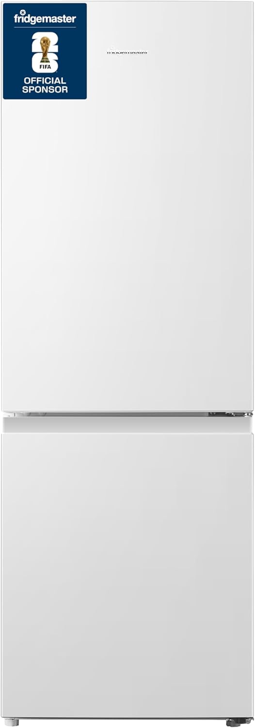 Fridgemaster MC50175A 50cm Freestanding 60/40 Fridge Freezer - 175-litre capacity with Crisper box - Reversible Door - LED Lighting- 4 Star Freezer Rating - White - E Rated