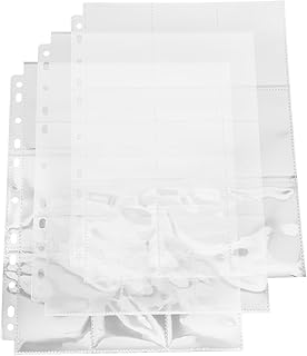 Toyvian 50 Peças 9 Suporte De Cartão De Jogo Mangas De Cartão Fichário Folhas De Cartão De Negociação Mangas Protetoras De Cartão Mangas De Cartão De Esportes Fichário De Bolso Páginas De