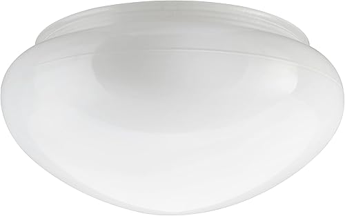 Aspen Creative 23607-01, pantalla de cristal de hongo de ópalo blanco de 9 pulgadas para accesorio de techo, 9 pulgadas de diámetro x 4-12 pulgadas
