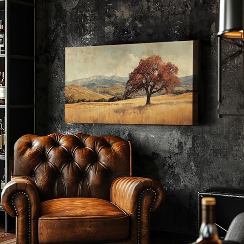 Tableau impressionniste Chêne solitaire Heure dorée pour évader votre esprit - 4
