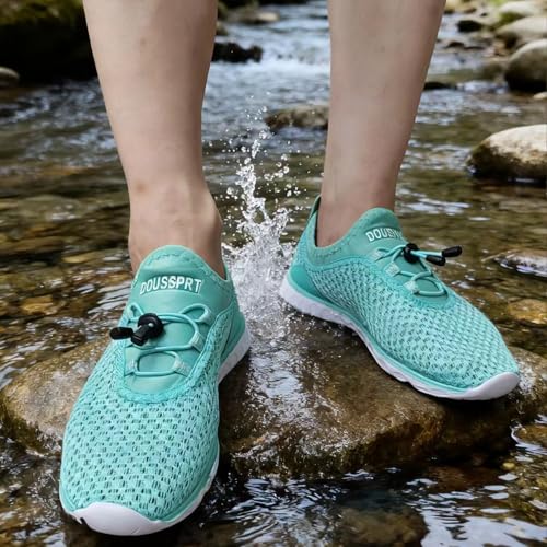 Image of DOUSSPRT Women's Water Shoes Quick Dry for Beach Swim Pool Fishing | Adult Breathable Summer Walk Aqua Sandals for River Athletic Boating Kayaking Diving Sport