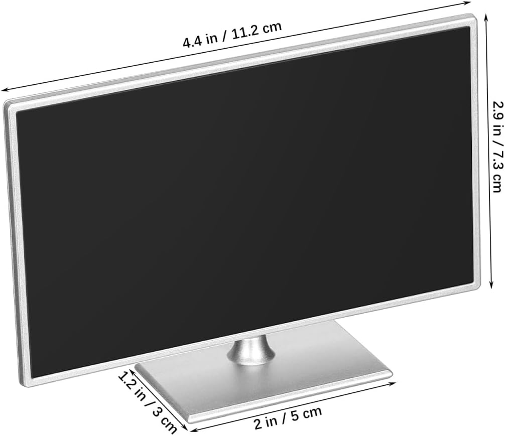 Toyvian Dollhouse Miniature TV: 1:12 Scale LCD Mini Television Toy with Stand, Plastic Realistic Mini TV Model - Tiny Dollhouse Furniture Accessories for Kids Play House Decor(Black)