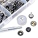Glarks 120-Pieces Stainless Steel Marine Grade Canvas and Upholstery Boat Cover Snap Button Fastener Kit with 2Pcs Setting Tool (40 Sets) - Black