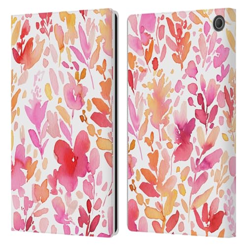 Housse Fire Max 11 Fleurs Aquarelle Ninola Étui Portefeuille Cuir pour Voyager Leger