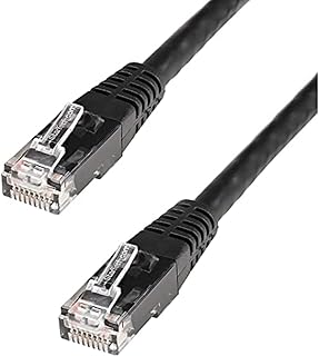 StarTech.com 25ft CAT6 Ethernet Cable - Black CAT 6 Gigabit Ethernet Wire -650MHz 100W PoE++ RJ45 UTP Molded Category 6 Network/Patch Cord w/Strain Relief/Fluke Tested UL/TIA Certified (C6PATCH25BK)