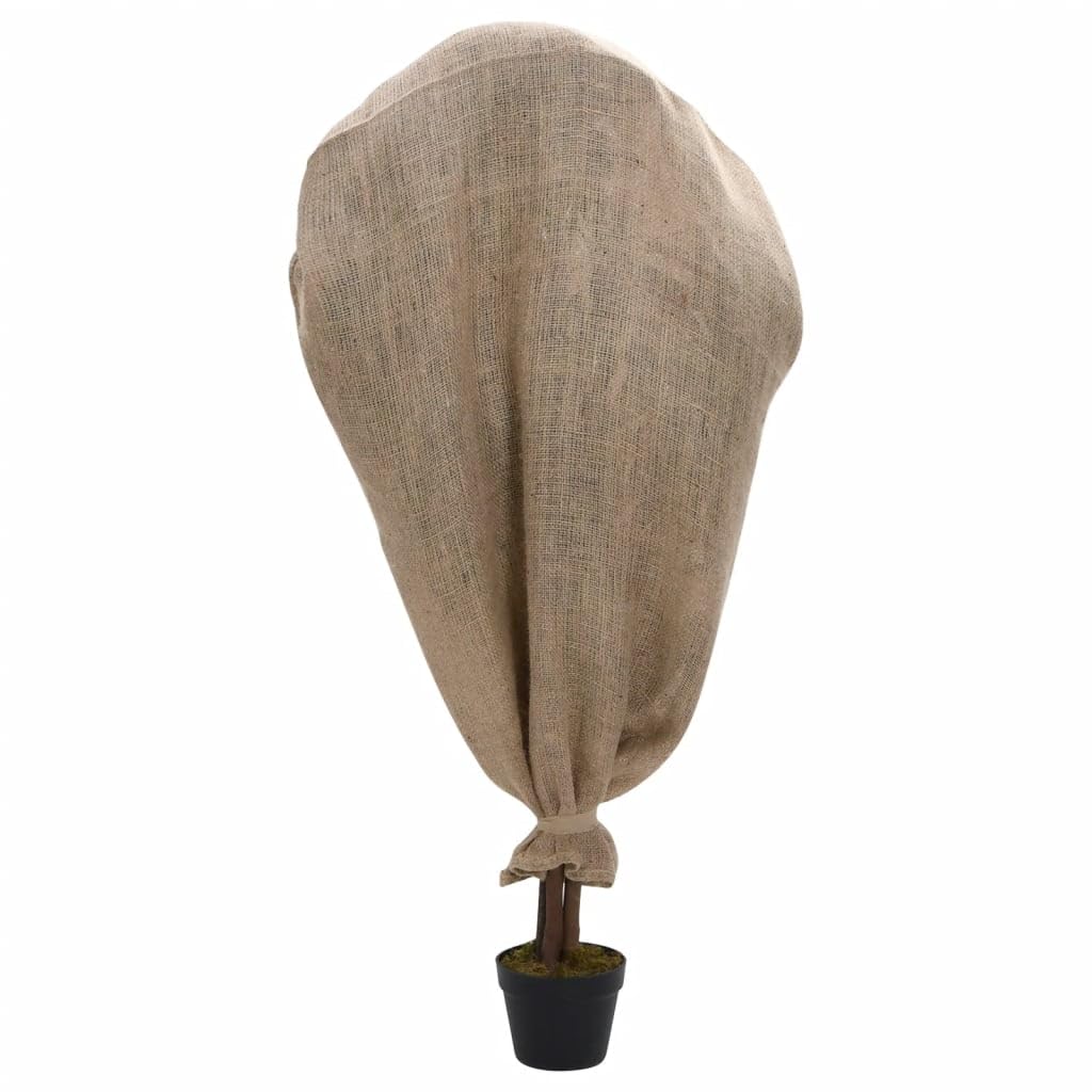 Juego de 5 sacos de yute de 100 x 110 cm, robusto saco de yute para guardar tubérculos, residuos de jardín y funda protectora para plantas, color marrón